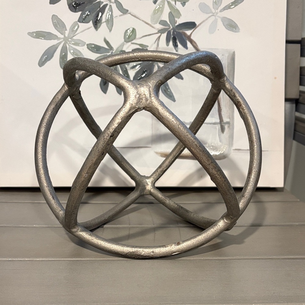 Silver Metal Geometric Decor